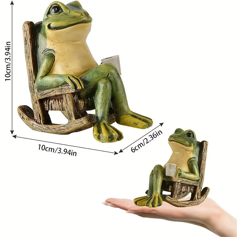 Solar Powered Mini Frog Garden Statue - Perfect for Indoor and Outdoor Decoration, Ideal Gift for Halloween and Christmas