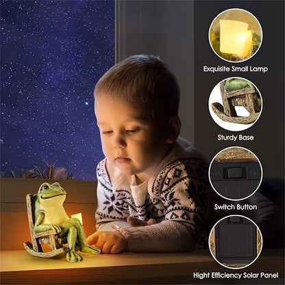 Solar Powered Mini Frog Garden Statue - Perfect for Indoor and Outdoor Decoration, Ideal Gift for Halloween and Christmas