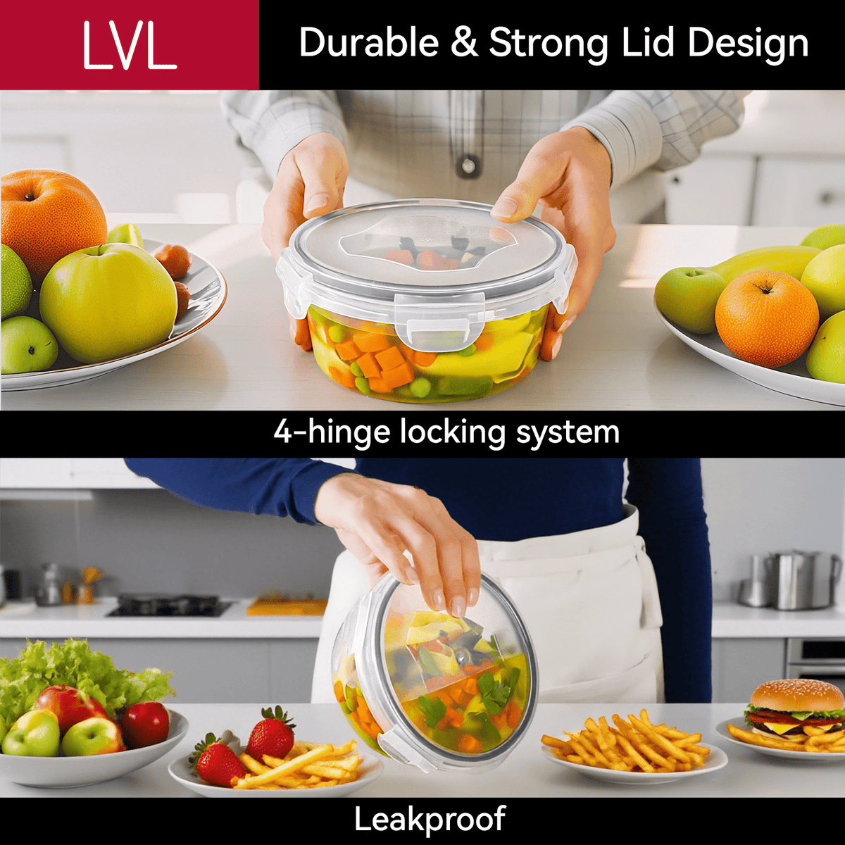 50 Pcs Food Storage Containers with Lids Airtight, Plastic Meal Prep Container for Pantry & Kitchen Organization & Bento Box & Snack Containers, Bpa-Free, Leak-Proof with Labels & Marker Pen