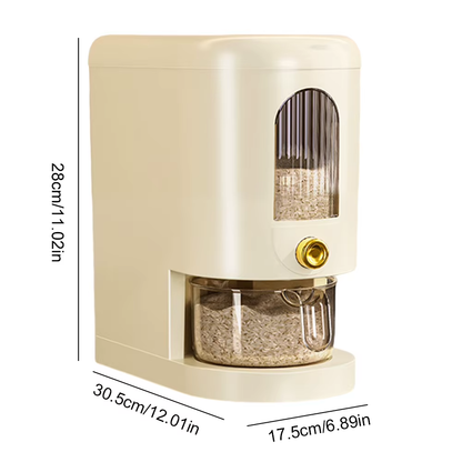 5/10KG Sealed Rice Bucket Automatic Cereal Dispenser Storage Box with Lid and Cups Moisture-Proof Grain Cereal Storage Container