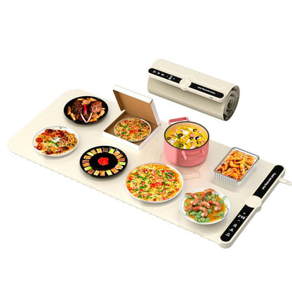 Upgrated Food Warming Mat,Foldable Electric Warming Tray, Adjustable Max Temperature 212°F,Warming Tray for Buffets Party ,Full Surface Heating for Tableware and Coasters,Premium Silicone Nano-Material,Thanksgiving,Christmas Adjustable Electric