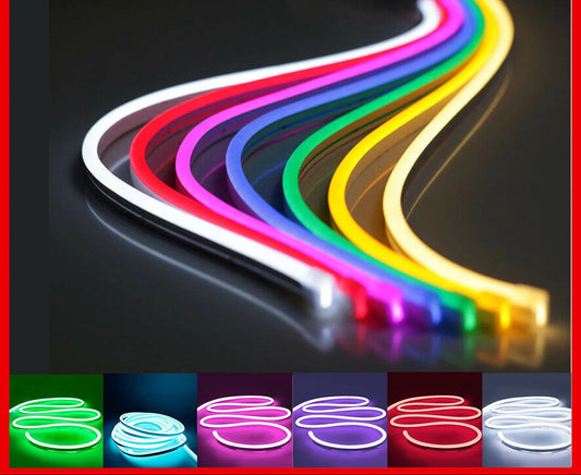 1M 2M 3M 5M 12V Flexible Sign Neon Lights Silicone Tube LED Strip Waterproof USA