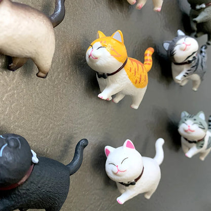 3Pcs Random Styles Lovely Cat Series Refrigerator Magnet 3D Cat Magnet Home Decoration Creative Gift Animal Refrigerator Sticker