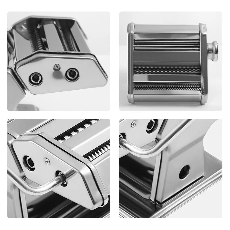 Kitchen Gadgets Pasta Maker Adjustable Thickness Settings 2-In-1 Noodle Maker Machine with Rollers and Cutter
