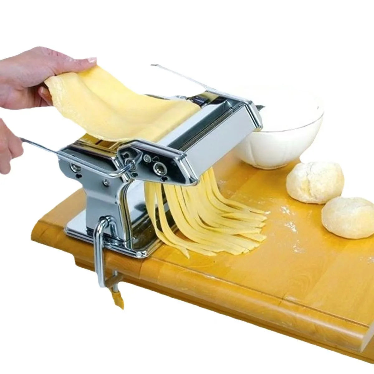 Kitchen Gadgets Pasta Maker Adjustable Thickness Settings 2-In-1 Noodle Maker Machine with Rollers and Cutter