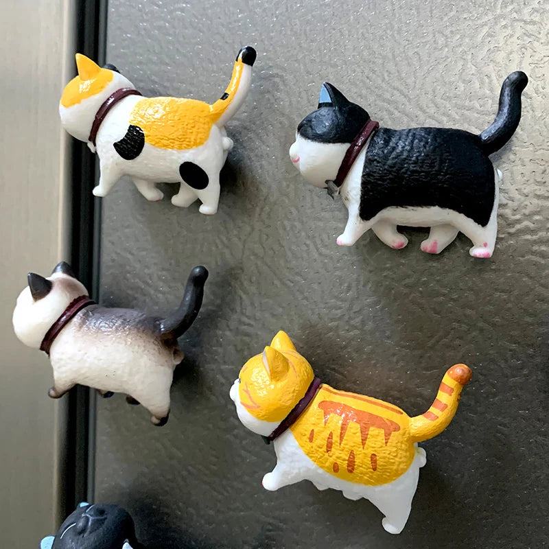 3Pcs Random Styles Lovely Cat Series Refrigerator Magnet 3D Cat Magnet Home Decoration Creative Gift Animal Refrigerator Sticker