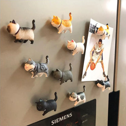3Pcs Random Styles Lovely Cat Series Refrigerator Magnet 3D Cat Magnet Home Decoration Creative Gift Animal Refrigerator Sticker