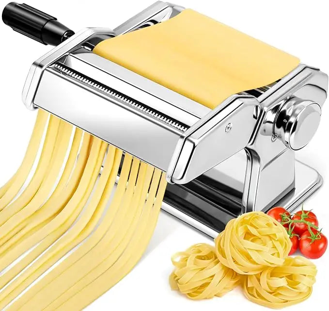 Kitchen Gadgets Pasta Maker Adjustable Thickness Settings 2-In-1 Noodle Maker Machine with Rollers and Cutter