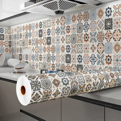 Marble Kitchen Oil-Proof Film Stove Waterproof Moisture-Proof Self-Adhesive Wallpaper Countertop Cabinet Renovation Tile Sticker