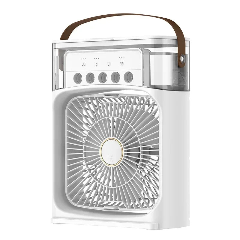 Mini Portable Humidifier Fan Air Conditioner Household Small Air Cooler Hydrocooling Portable Adjustment for Office 3 Speed Fan
