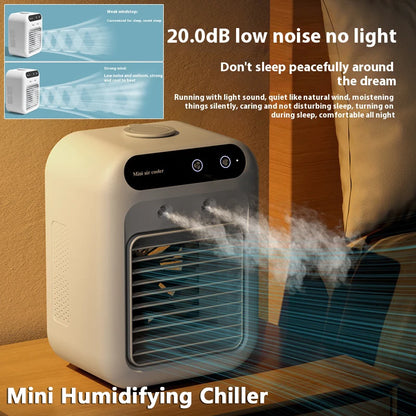 Rechargeable Mini Air Conditioner Portable Water Cooling Fan Humidifier Purifier Desktop Air Cooler Fan for Office Desktop