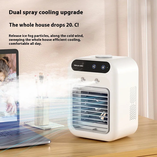 Rechargeable Mini Air Conditioner Portable Water Cooling Fan Humidifier Purifier Desktop Air Cooler Fan for Office Desktop