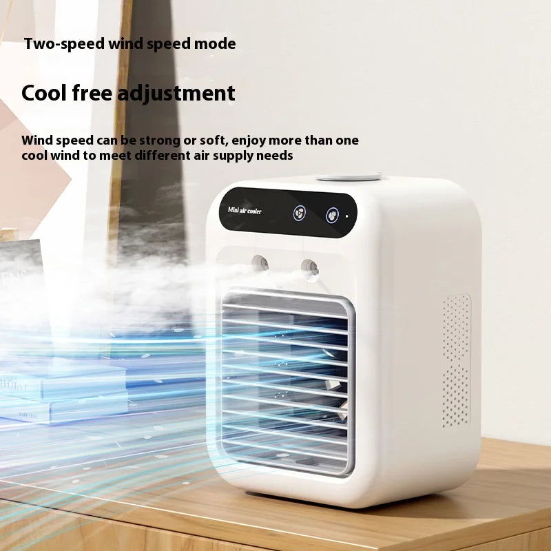 Rechargeable Mini Air Conditioner Portable Water Cooling Fan Humidifier Purifier Desktop Air Cooler Fan for Office Desktop