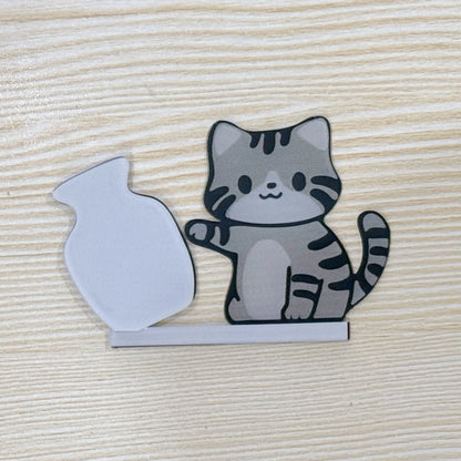 Cat Pushing Vase Refrigerator Magnets Home Decor Fridge Magnet Cat Whisker Collection Memorial Box Home Office Decor for Gift