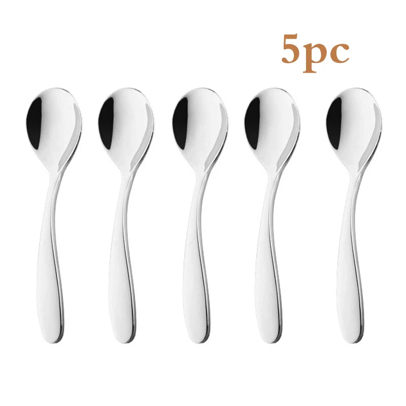 Portable Fork and Spoon Cutlery Set 304 Stainless Steel Cutlery with Swan Rack Table Fork and Spoon Storage Rack Cutlery Set