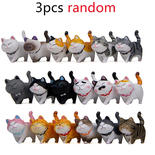 3Pcs Random Styles Lovely Cat Series Refrigerator Magnet 3D Cat Magnet Home Decoration Creative Gift Animal Refrigerator Sticker