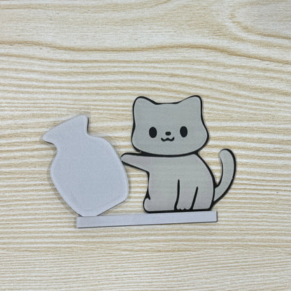 Cat Pushing Vase Refrigerator Magnets Home Decor Fridge Magnet Cat Whisker Collection Memorial Box Home Office Decor for Gift