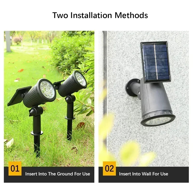 9 Leds Solar Spotlights,Outdoor IP65 Waterproof,Spot Lights,Brightness Adjustable for Garden Backyard Driveway Patio Law Decor