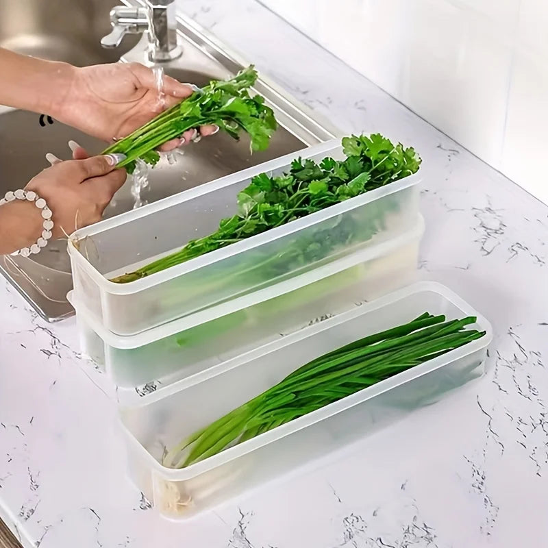 Refrigerator Fresh-Keeping Organizer Boxes Vegetable Fruit Fresh-Keeping Food Preservation Boxes Transparent Sealed Storage Box