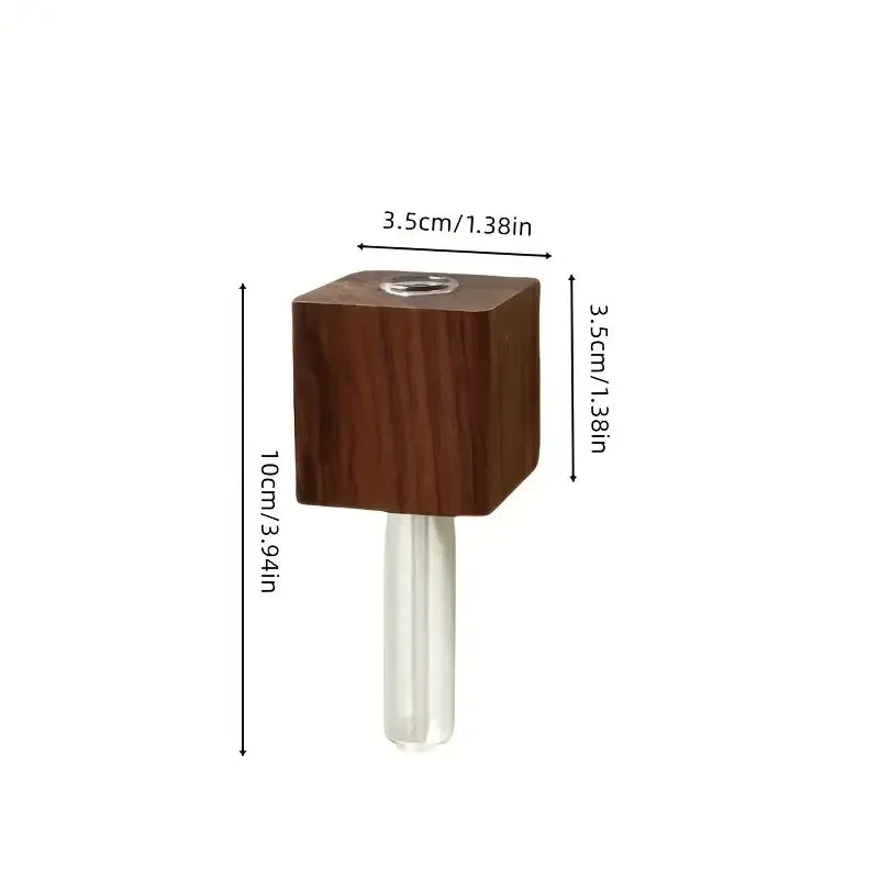 Solid Wood Magnetic Vase for Refrigerator Decoration Stylish French Country Design Refrigerator Magnet Fresh Flowers Home Decor