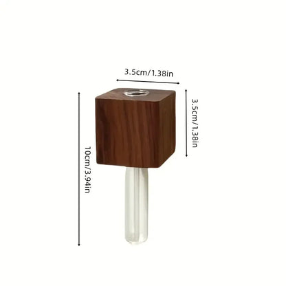 Solid Wood Magnetic Vase for Refrigerator Decoration Stylish French Country Design Refrigerator Magnet Fresh Flowers Home Decor
