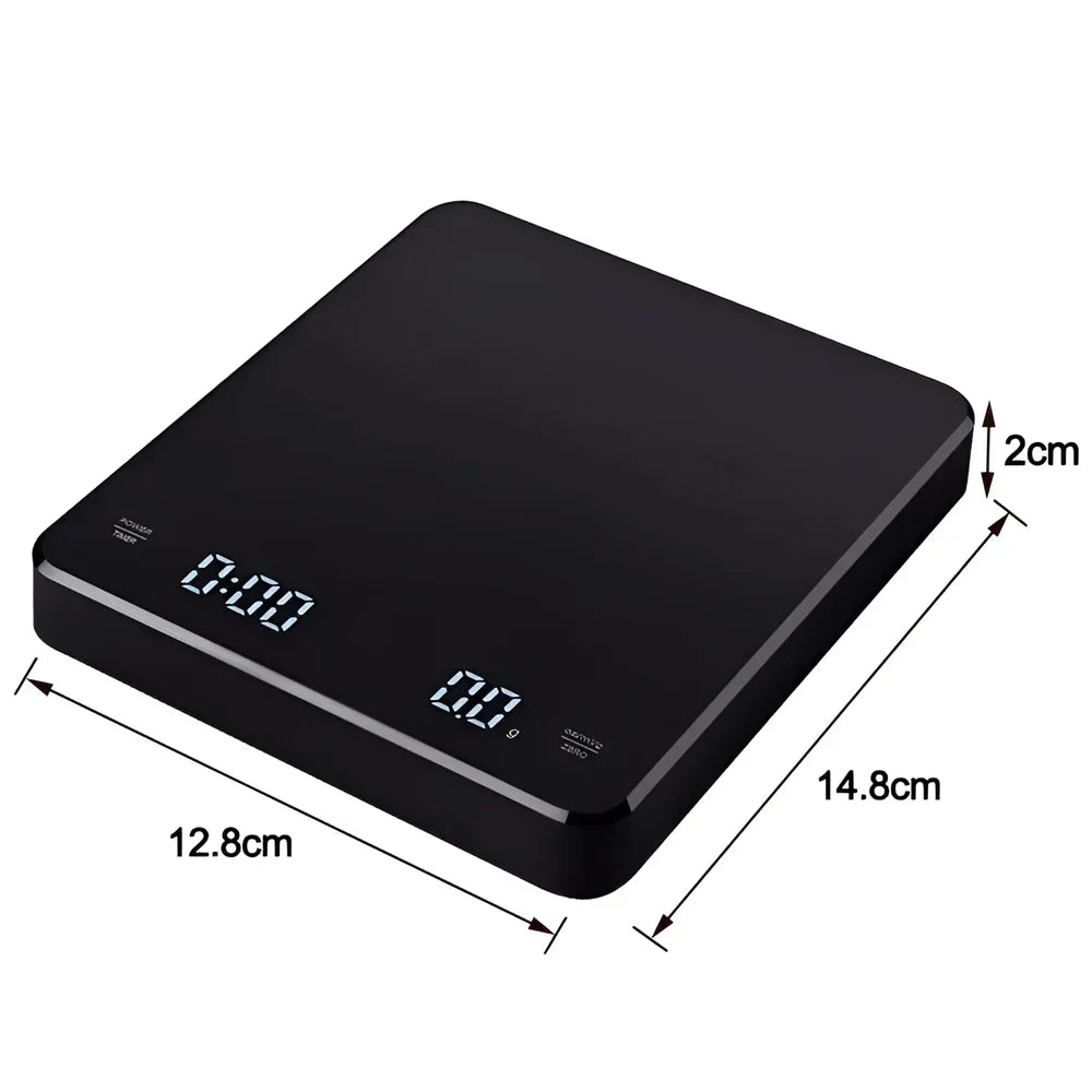 1Set Electronic Coffee Scale with Silicone Pad Digital Coffee Scale with Timer LED Display USB Charging Home Cafe Use Good Gift