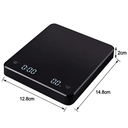1Set Electronic Coffee Scale with Silicone Pad Digital Coffee Scale with Timer LED Display USB Charging Home Cafe Use Good Gift