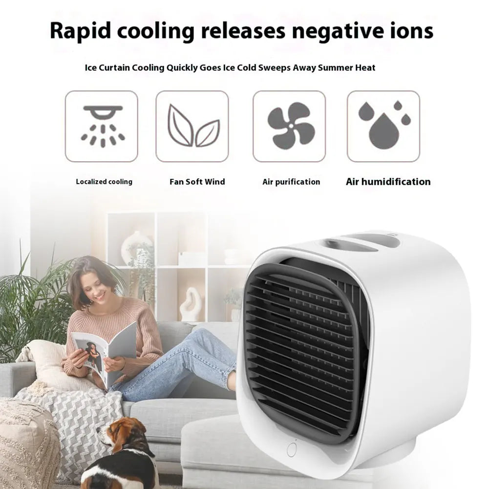 Portable Household Office Mini Desktop Air Conditioning Humidification Negative Ion USB Mini Water Air Cooler Fan