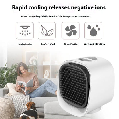 Portable Household Office Mini Desktop Air Conditioning Humidification Negative Ion USB Mini Water Air Cooler Fan