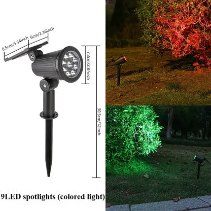 9 Leds Solar Spotlights,Outdoor IP65 Waterproof,Spot Lights,Brightness Adjustable for Garden Backyard Driveway Patio Law Decor