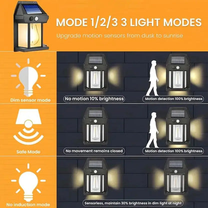 1/2/4/8 Solar Wall Lights IP44 Motion Sensor LED Lantern Wall Mounted Suitable for Outdoor Lighting on Courtyard Porch Decks