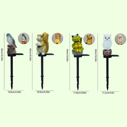 Solar Decorative Garden Light, Waterproof Cute Animal Outdoor Figurine Lights Ornament Statue Decor for Pathway, Patio, Lawn