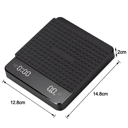 1Set Electronic Coffee Scale with Silicone Pad Digital Coffee Scale with Timer LED Display USB Charging Home Cafe Use Good Gift