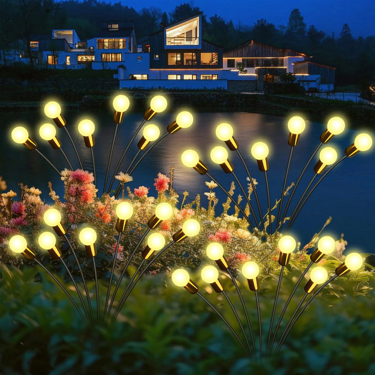 Outdoor Lights Solar Lawn Lamp Garden Lamp LED Wind-Driven Firefly Ground Plug Lamp for Garden Lawn Landscape Holiday Light