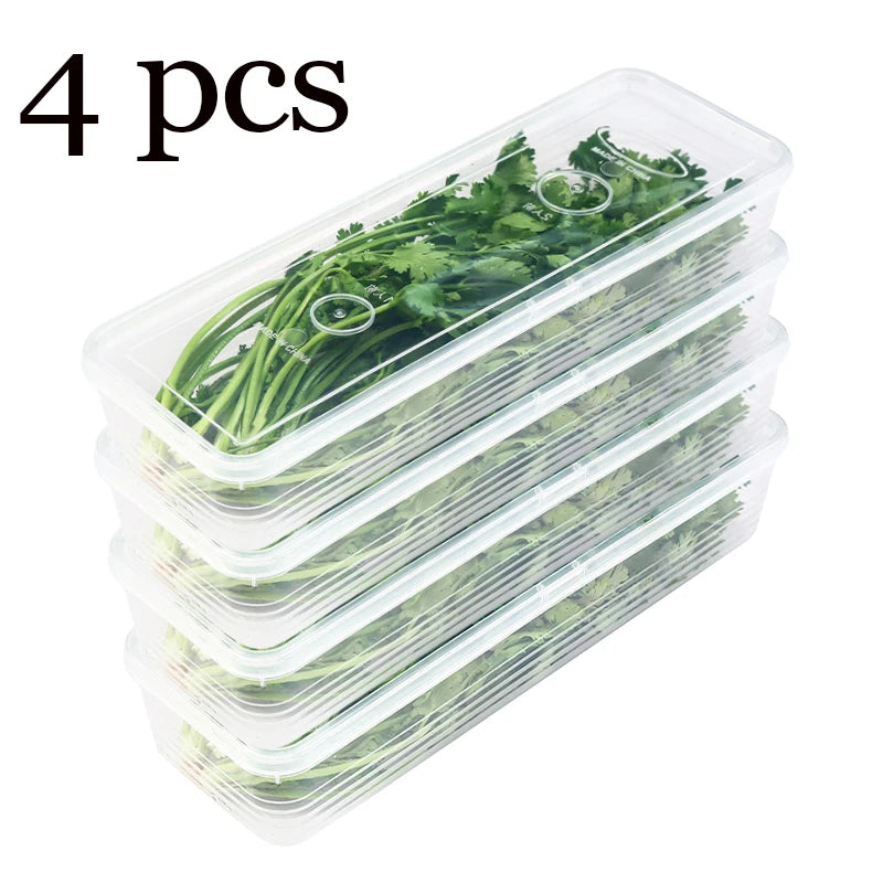 Refrigerator Fresh-Keeping Organizer Boxes Vegetable Fruit Fresh-Keeping Food Preservation Boxes Transparent Sealed Storage Box