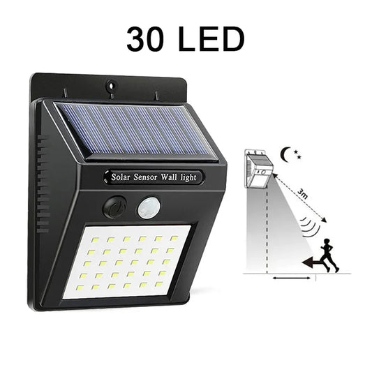 30 LED Solar Lights PIR Motion Sensor Wall Light Solar Outdoor Light Waterproof Solar Powered Sunlight Garden Decor Street Lamp