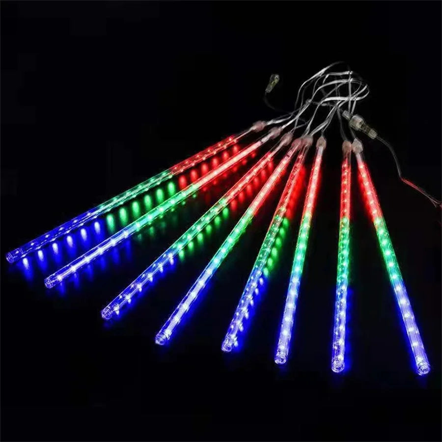 Outdoor LED Meteor Shower Lights Falling Rain Drop Fairy String Light Waterproof for Christmas Party Garden Holiday Decorations