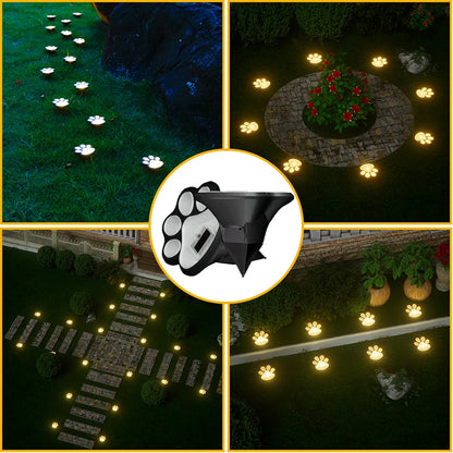 4PCS Dog Claw Solar Outdoor Light LED Energy Saving Lawn Lamp Animal Landscape Lighting for Garden Patio Stairway Camping Decor