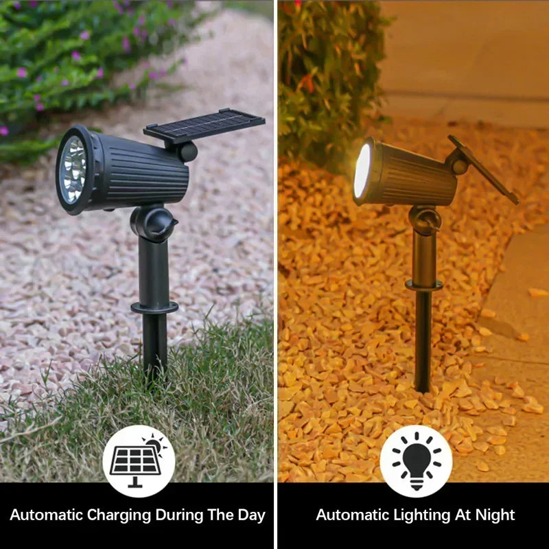 9 Leds Solar Spotlights,Outdoor IP65 Waterproof,Spot Lights,Brightness Adjustable for Garden Backyard Driveway Patio Law Decor