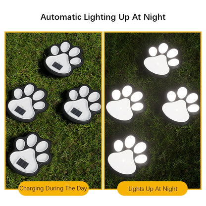 4PCS Dog Claw Solar Outdoor Light LED Energy Saving Lawn Lamp Animal Landscape Lighting for Garden Patio Stairway Camping Decor