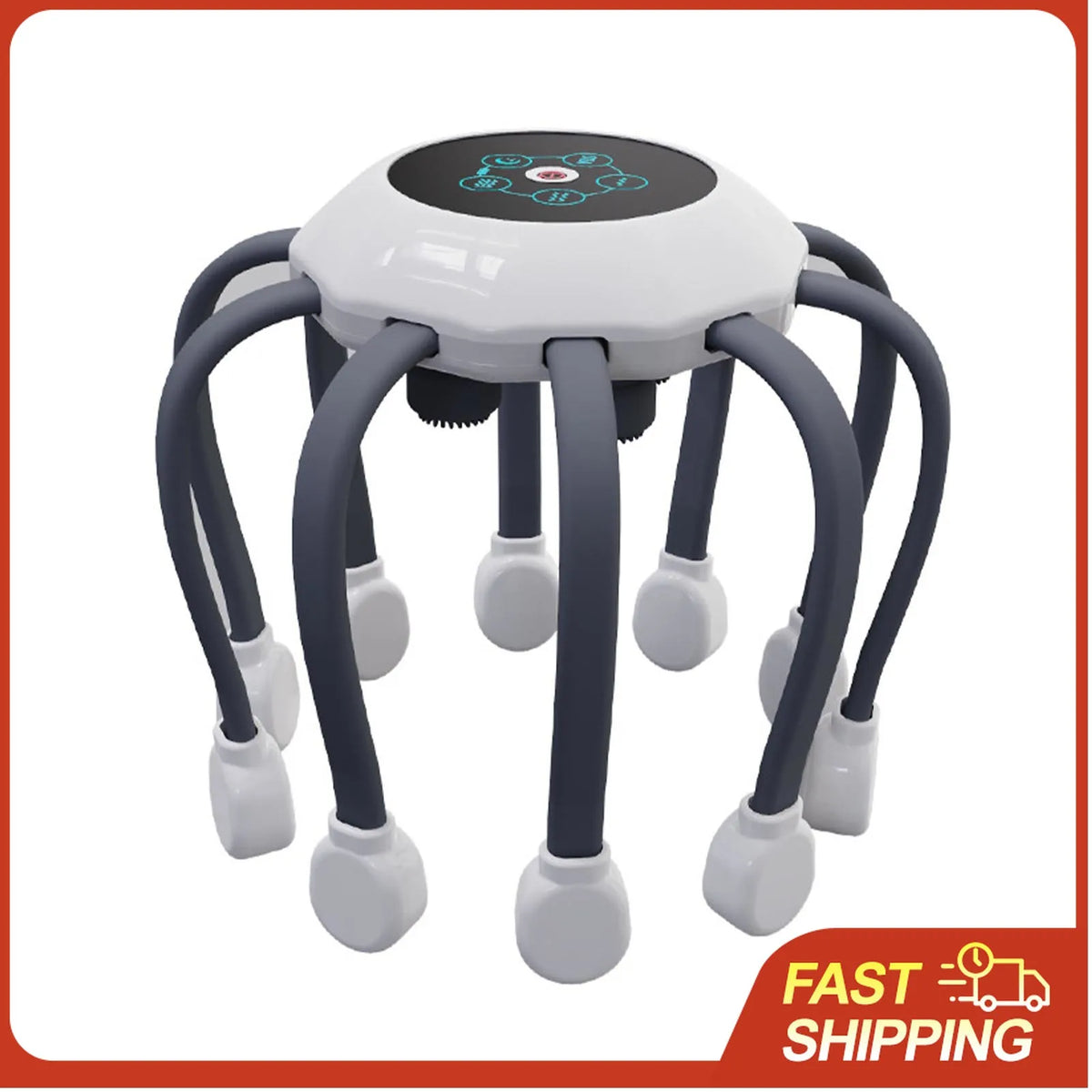 360° Electric Scalp Massager with 4 Contacts Automatic Vibration for Stress Relief & Head Relaxation
