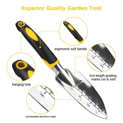 Garden Tool Hand Trowel,Rake,Cultivator,Weeder Tools with Ergonomic Handle,Garden Lawn Farmland Transplant Gardening Bonsai Tool