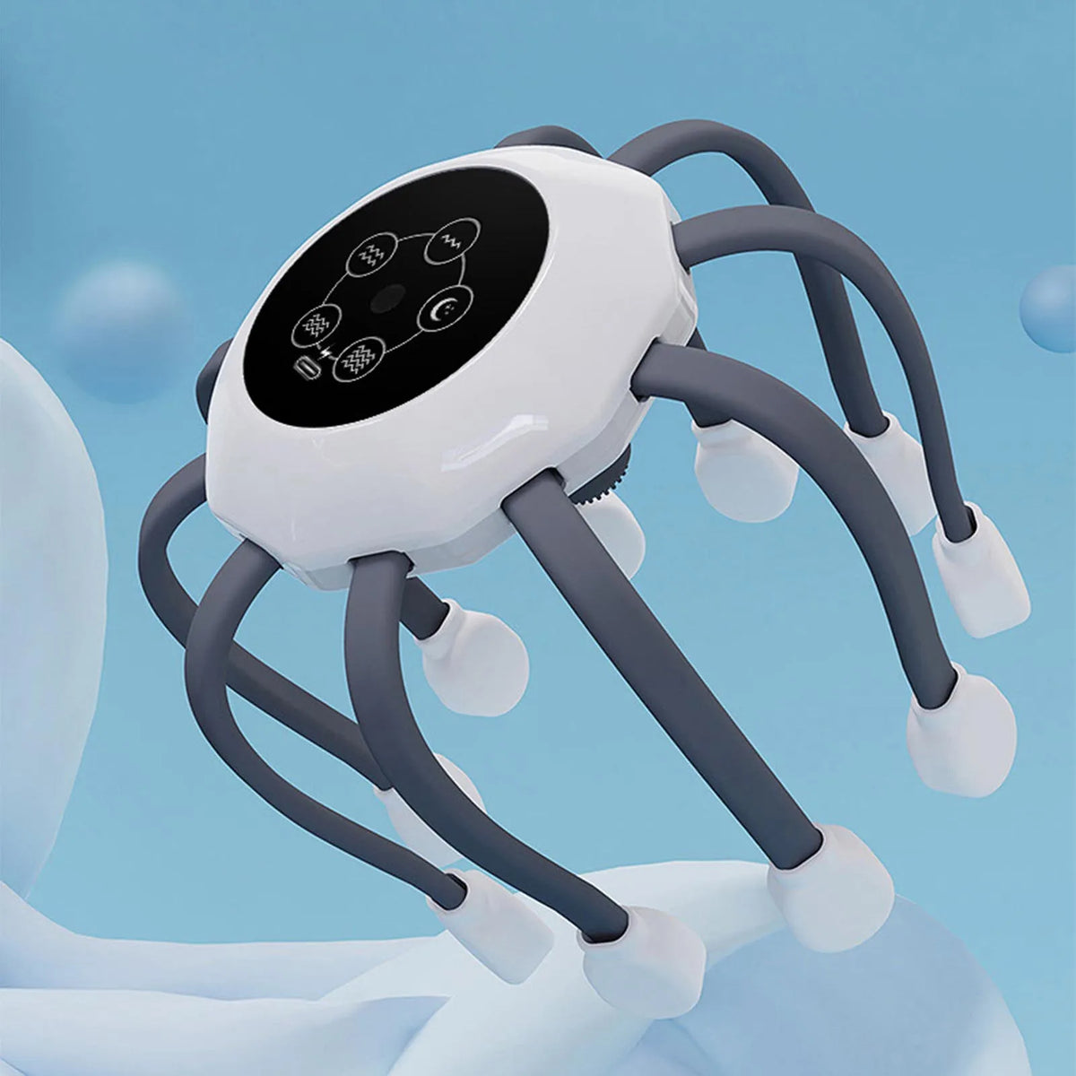 360° Electric Scalp Massager with 4 Contacts Automatic Vibration for Stress Relief & Head Relaxation