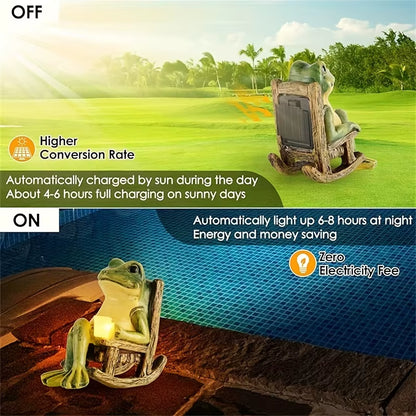 Solar Powered Mini Frog Garden Statue - Perfect for Indoor and Outdoor Decoration, Ideal Gift for Halloween and Christmas