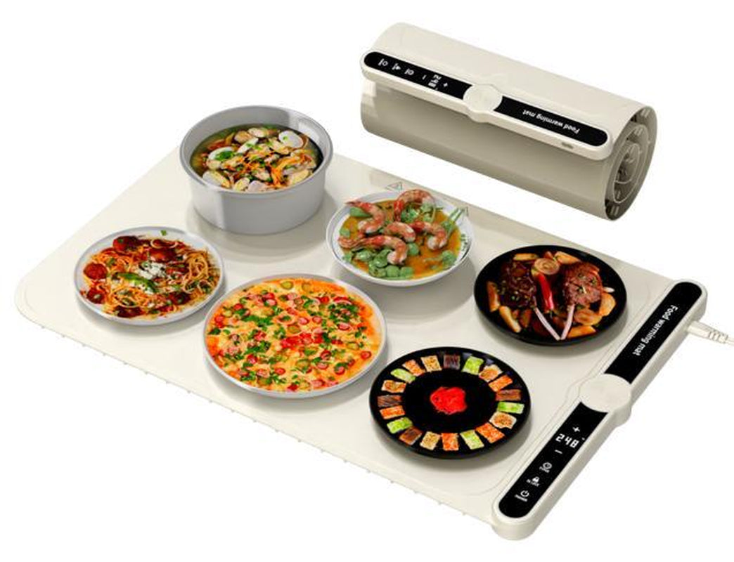 Upgrated Food Warming Mat,Foldable Electric Warming Tray, Adjustable Max Temperature 212°F,Warming Tray for Buffets Party ,Full Surface Heating for Tableware and Coasters,Premium Silicone Nano-Material,Thanksgiving,Christmas Adjustable Electric