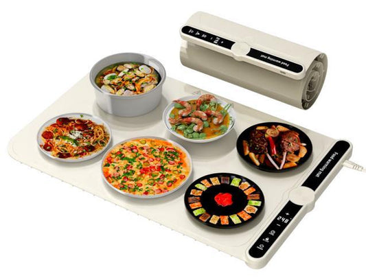 Upgrated Food Warming Mat,Foldable Electric Warming Tray, Adjustable Max Temperature 212°F,Warming Tray for Buffets Party ,Full Surface Heating for Tableware and Coasters,Premium Silicone Nano-Material,Thanksgiving,Christmas Adjustable Electric