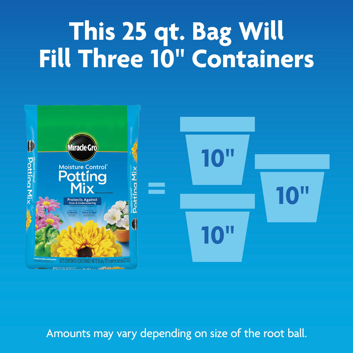 Moisture Control Potting Mix, for Container Plants, 25 Qt.