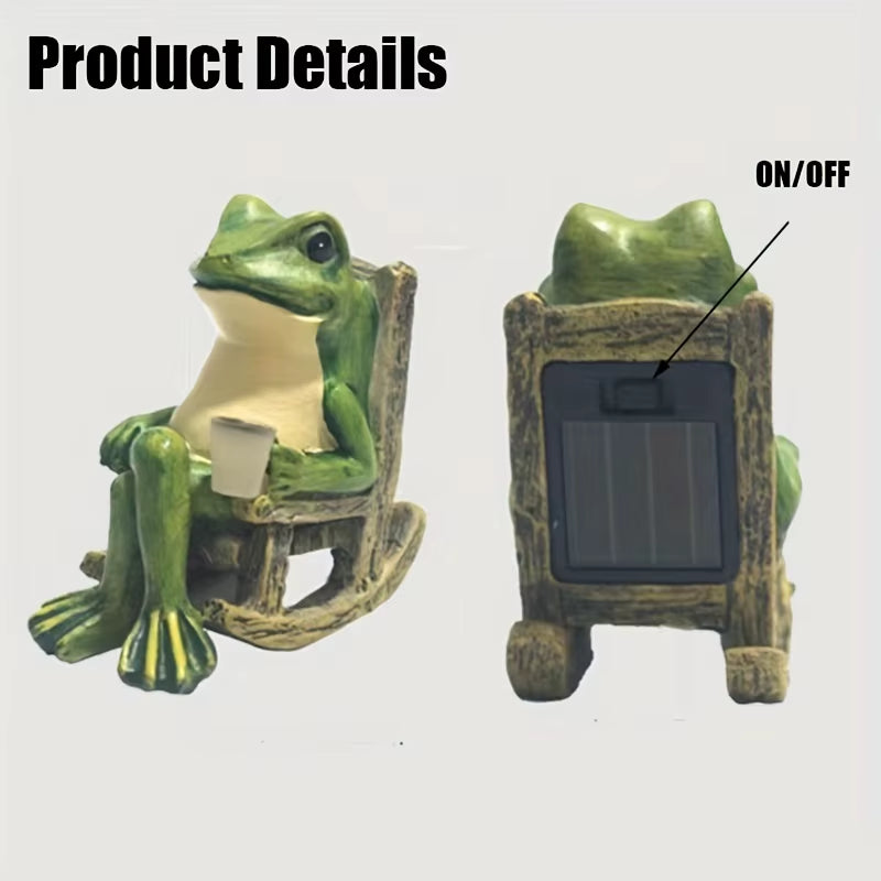 Solar Powered Mini Frog Garden Statue - Perfect for Indoor and Outdoor Decoration, Ideal Gift for Halloween and Christmas